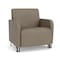 Lesro Siena Lounge Reception Wide Guest Chair w/ Front Casters, Brushed Steel Back Legs, MD Farro Uph SN1201 - alternate 1